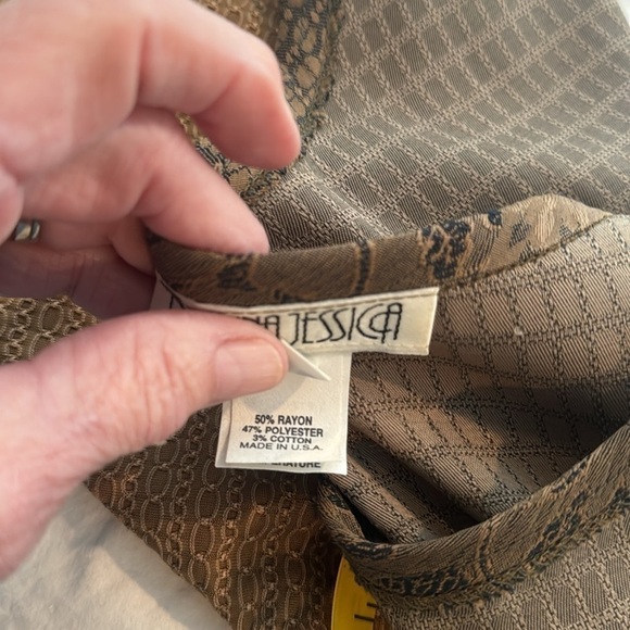 Donna Jessica brown and tan dress made in USA 🇺🇸 - Picture 10 of 10